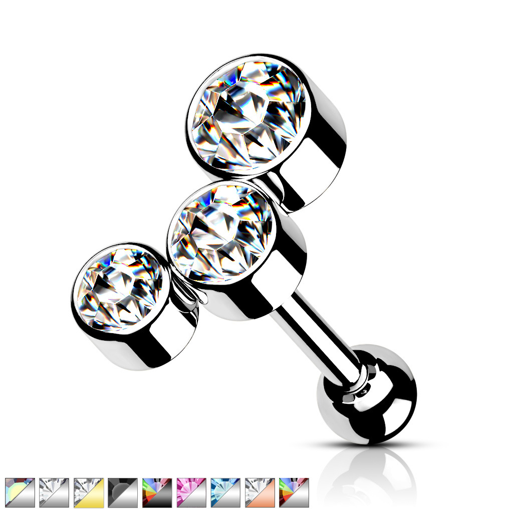 Činka do ucha - 3 kamínky PNC00127