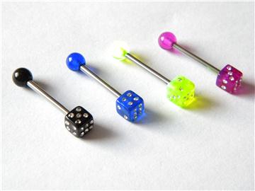 Činka s kuličkou a kostkou s kamínkama PCI00011