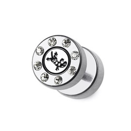 Falešný piercing do ucha s kamínky PFA00309 8