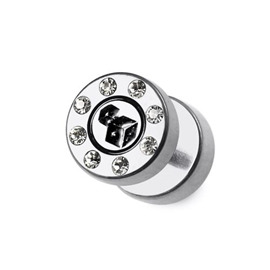 Falešný piercing do ucha s kamínky PFA00309 11