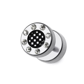 Falešný piercing do ucha s kamínky PFA00309 12