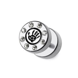 Falešný piercing do ucha s kamínky PFA00309 14