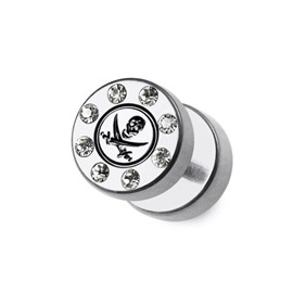 Falešný piercing do ucha s kamínky PFA00309 17