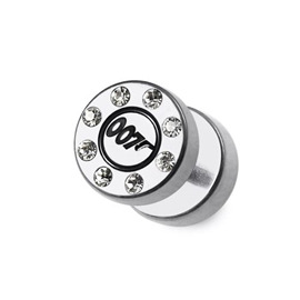 Falešný piercing do ucha s kamínky PFA00309 19