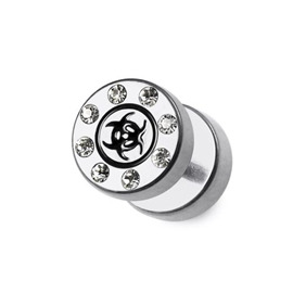 Falešný piercing do ucha s kamínky PFA00309 21