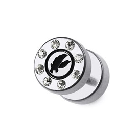 Falešný piercing do ucha s kamínky PFA00309 25