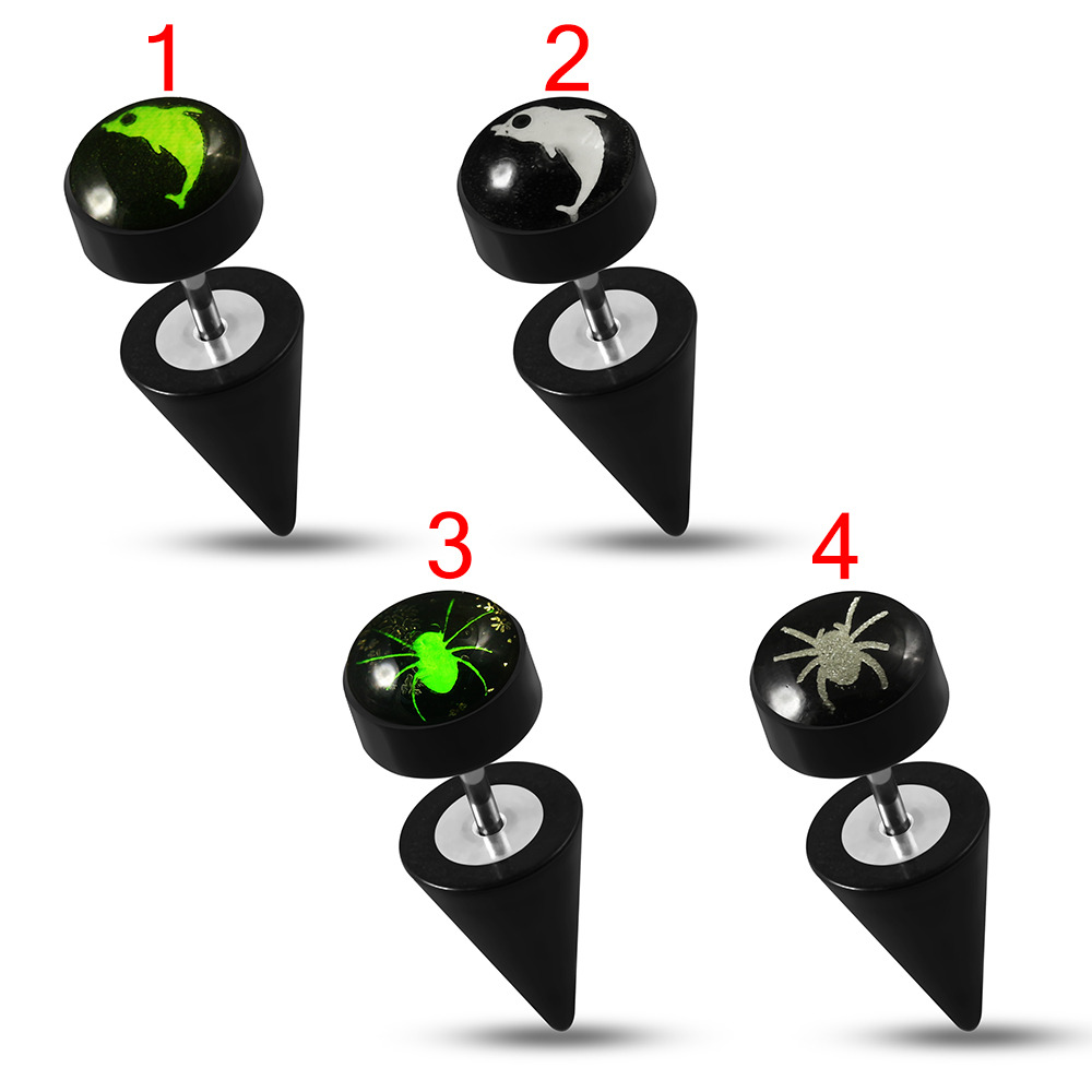 Falešný piercing do ucha - UV pavouk a delfín PFA00310