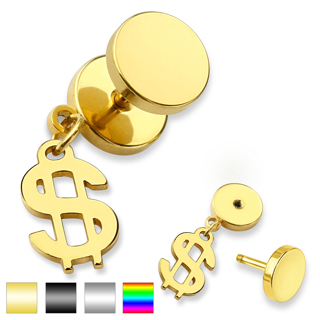 Falešný piercing - dolary PFA00261