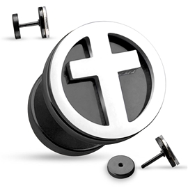 Falešný piercing - kříž PFA00263 3