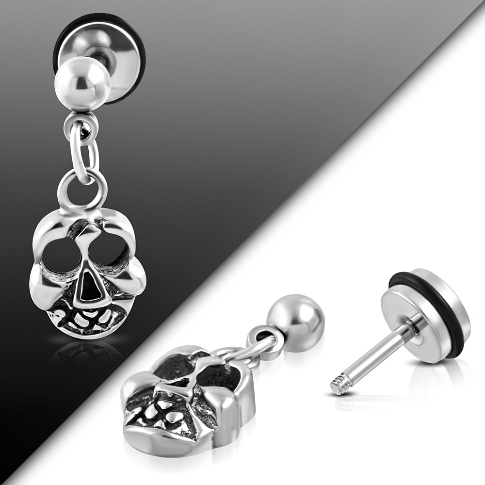 Falešný piercing - lebka PFA00281