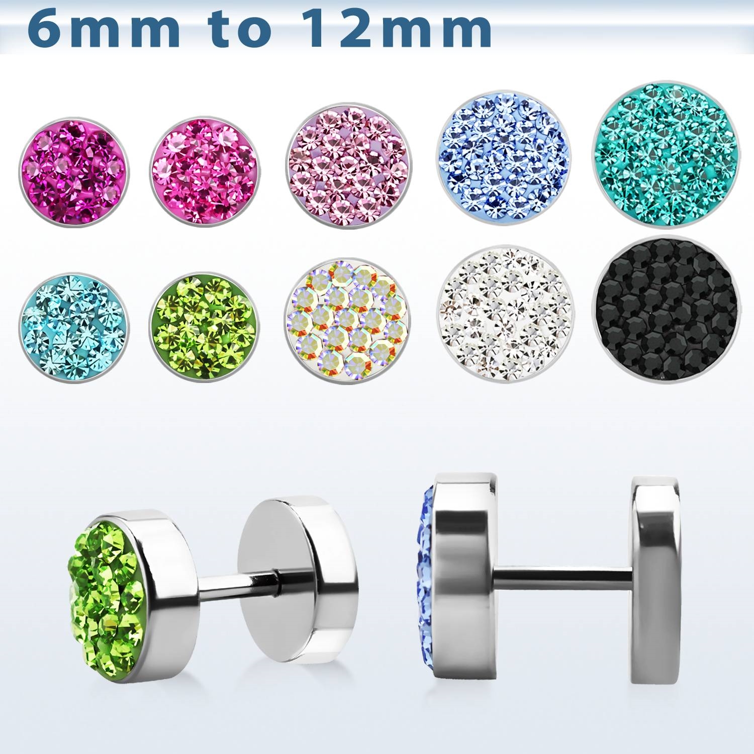 Falešný piercing s kamínky PFA00258