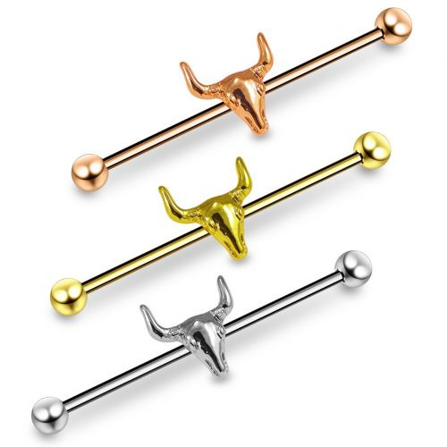 Industrial piercing - hlava býka PIN00069