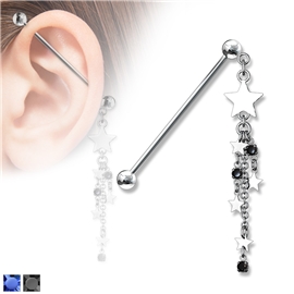 Industrial piercing - hvězdičky PIN00057 1