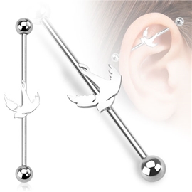 Industrial piercing - ptáček PIN00040 1
