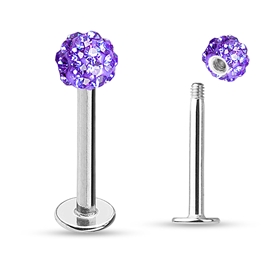 Labreta s kuličkou a krystaly PLA00222 3