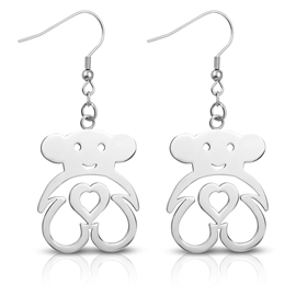 Náušnice - medvídek se srdíčkem NAU00931 1