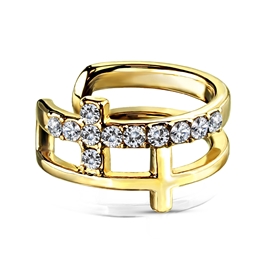 Náušnice s křížkem a kamínky NAU00965 3