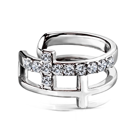 Náušnice s křížkem a kamínky NAU00965 2