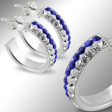 Náušnice s krystaly (stříbro 925/1000) NAU00612