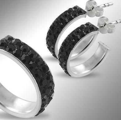 Náušnice s krytaly (stříbro 925/1000) NAU00606