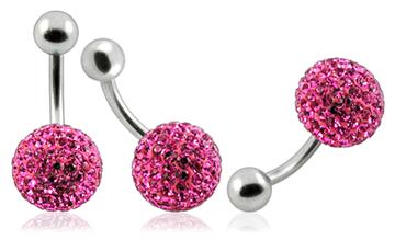 Piercing Crystal kulička se stříbrnou kuličkou PBSW00002 1