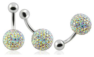 Piercing Crystal kulička se stříbrnou kuličkou PBSW00004 1