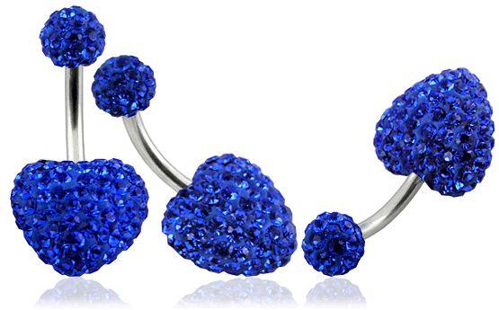 Piercing Crystal srdce s crystal kuličkou PBSW00020