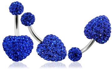 Piercing Crystal srdce s crystal kuličkou PBSW00020 1