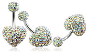 Piercing Crystal srdce s crystal kuličkou PBSW00021 1
