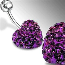 Piercing Crystal srdce se stříbrnou kuličkou PBSW00011 1