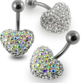 Piercing Crystal srdce se stříbrnou kuličkou PBSW00013 1
