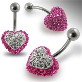 Piercing Crystal srdce se stříbrnou kuličkou PBSW00014 1