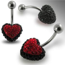 Piercing Crystal srdce se stříbrnou kuličkou PBSW00017 1