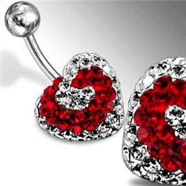 Piercing Crystal srdce se stříbrnou kuličkou PBSW00024 1