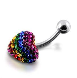 Piercing Crystal srdce se stříbrnou kuličkou PBSW00029 1