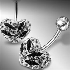 Piercing Crystal srdce se stříbrnou kuličkou PBSW00030 1