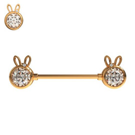 Piercing do bradavky - Hello Kitty s hvězdičkou a kamínkem PBR00051 4