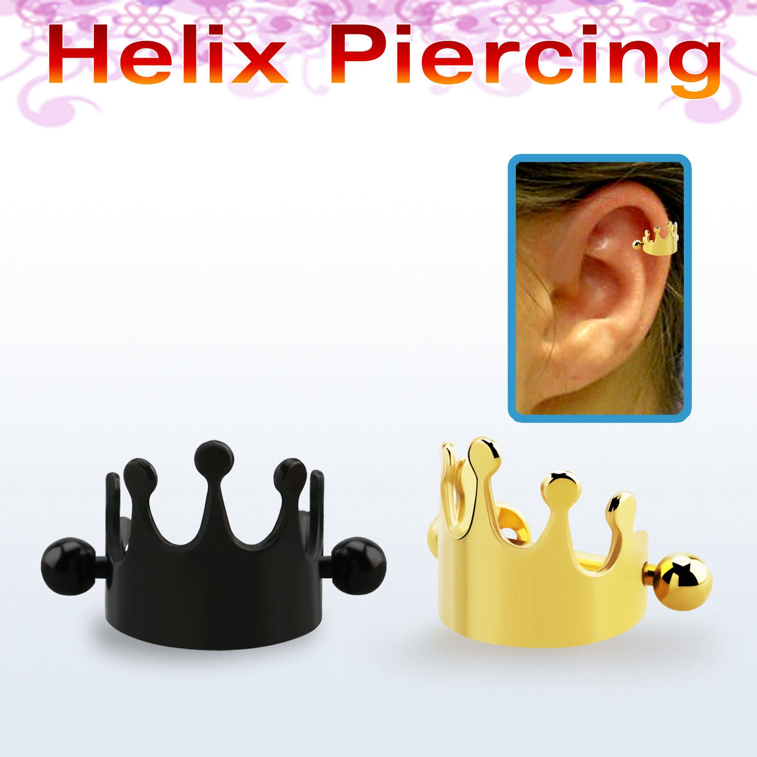 Piercing do bradavky - korunka PBR00034