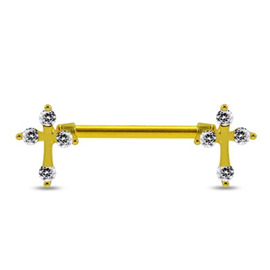 Piercing do bradavky - kříž PBR00052 2