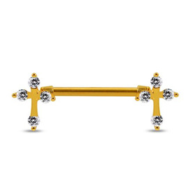 Piercing do bradavky - kříž PBR00052 3