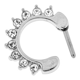 Piercing do bradavky s kamínky PBR00046 2