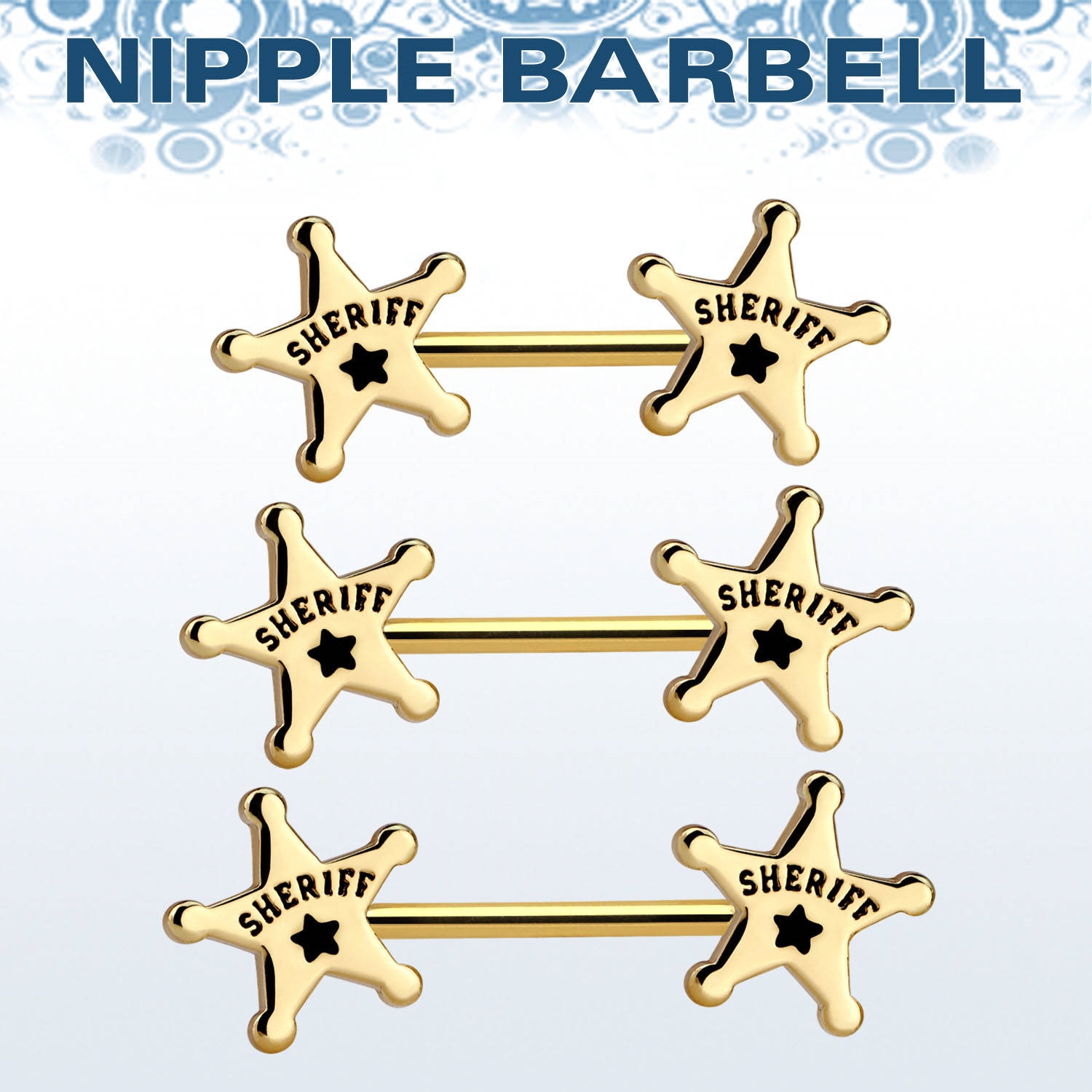 Piercing do bradavky - sherifské hvězdy PBR00033