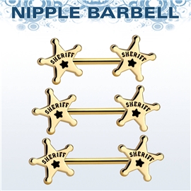 Piercing do bradavky - sherifské hvězdy PBR00033 1