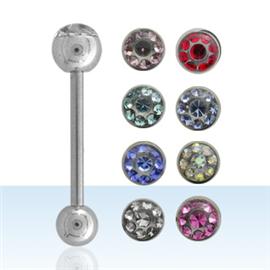 Piercing do jazyka s kamínky PCI00242 1