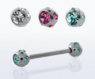 Piercing do jazyka s kamínky PCI00243 1