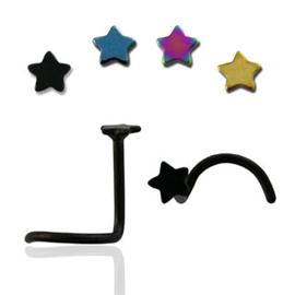 Piercing do nosu anodizovaný - hvězdička PNO00222 1