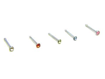 Piercing do nosu rovný s kamínkem PNO00036 1