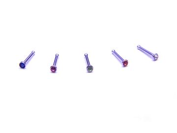 Piercing do nosu rovný s kamínkem PNO00037 1
