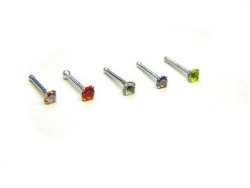 Piercing do nosu rovný s kamínkem PNO00040 1