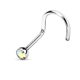 Piercing do nosu - s kamínkem PNO00224 1